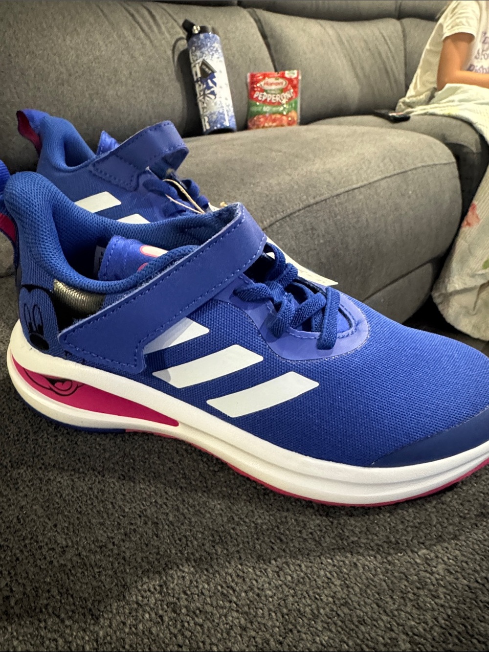 adidas Kids Blue and Pink Mickey Velcro Sneakers